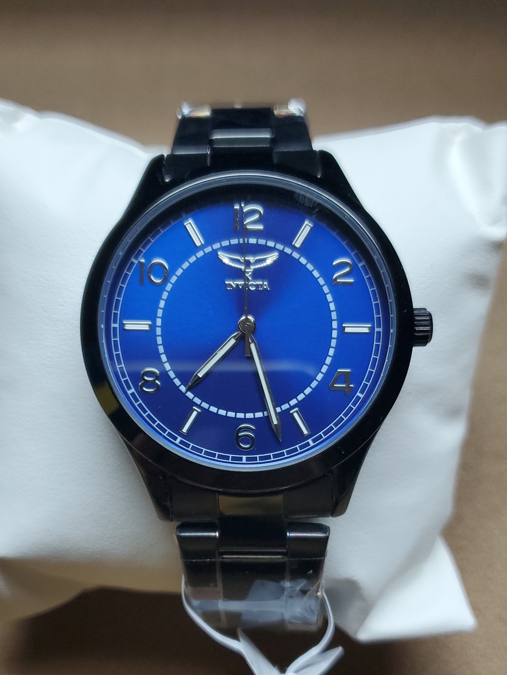 Invicta Men's Blue Dial Black Metal Bracelet Watch